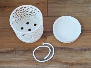 The Bay - Self-Watering Cylindrical Orchid Pot with Open Voronoi Ventilation, Bottom Water Reservoir, Modern Indoor Plant Pot