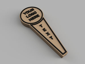 Double-Sided Custom Tap Handle with Logo, Round 9 Inch Bar Handle, Personalized Tap for Home Bar, Kegerator, Cold Brew