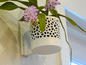 The Cypress Sconce - Orchid Wall Planter with Voronoi Pattern, Self-Watering Wall Mount Planter, Modern Indoor Plant Decor