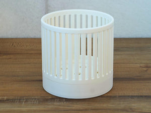 The Olive - Self-Watering Orchid Pot with Vertical Line Ventilation, Cylindrical Design with Bottom Water Reservoir, Modern Plant Pot