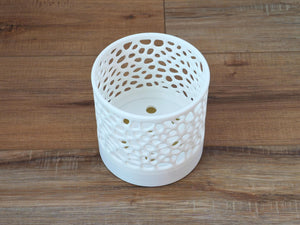 The Bay - Self-Watering Cylindrical Orchid Pot with Open Voronoi Ventilation, Bottom Water Reservoir, Modern Indoor Plant Pot