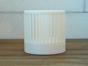 The Olive - Self-Watering Orchid Pot with Vertical Line Ventilation, Cylindrical Design with Bottom Water Reservoir, Modern Plant Pot