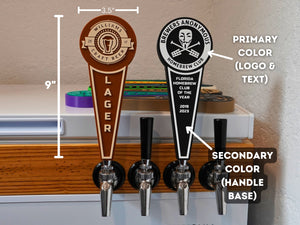 Double-Sided Custom Tap Handle with Logo, Round 9 Inch Bar Handle, Personalized Tap for Home Bar, Kegerator, Cold Brew