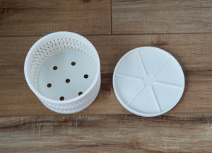 The Elm - Wavy Pattern Orchid Pot with Drainage Tray, Cylindrical Design, and Ventilation, Modern Indoor Plant Pot