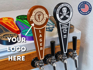 Double-Sided Custom Tap Handle with Logo, Round 9 Inch Bar Handle, Personalized Tap for Home Bar, Kegerator, Cold Brew